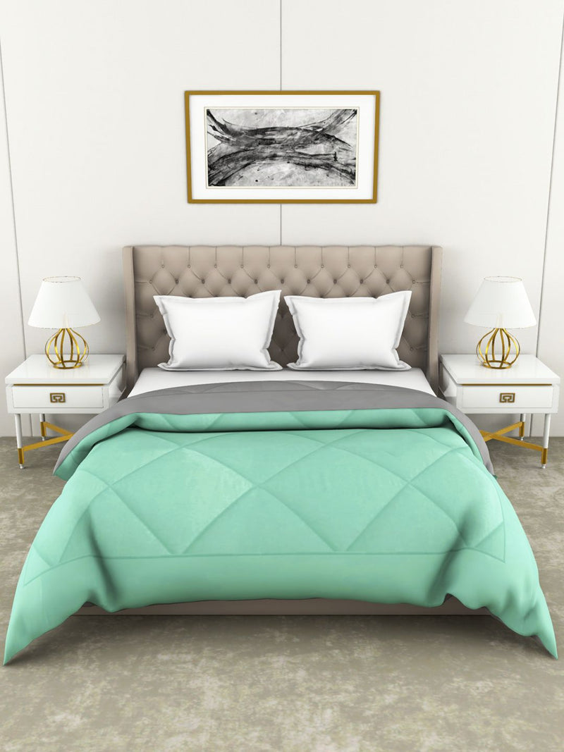 Air Cool Microfiber Reversible Comforter For All Weather <small> (abstract-fall/mint)</small>