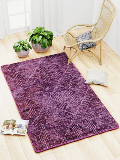 Modern Designer Printed  Carpet Area Rug With Anti Slip Backing <small> (geometric handtuft-plum)</small>