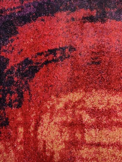 Modern Designer Printed  Carpet Area Rug With Anti Slip Backing <small> (brush stroke-red/multi)</small>