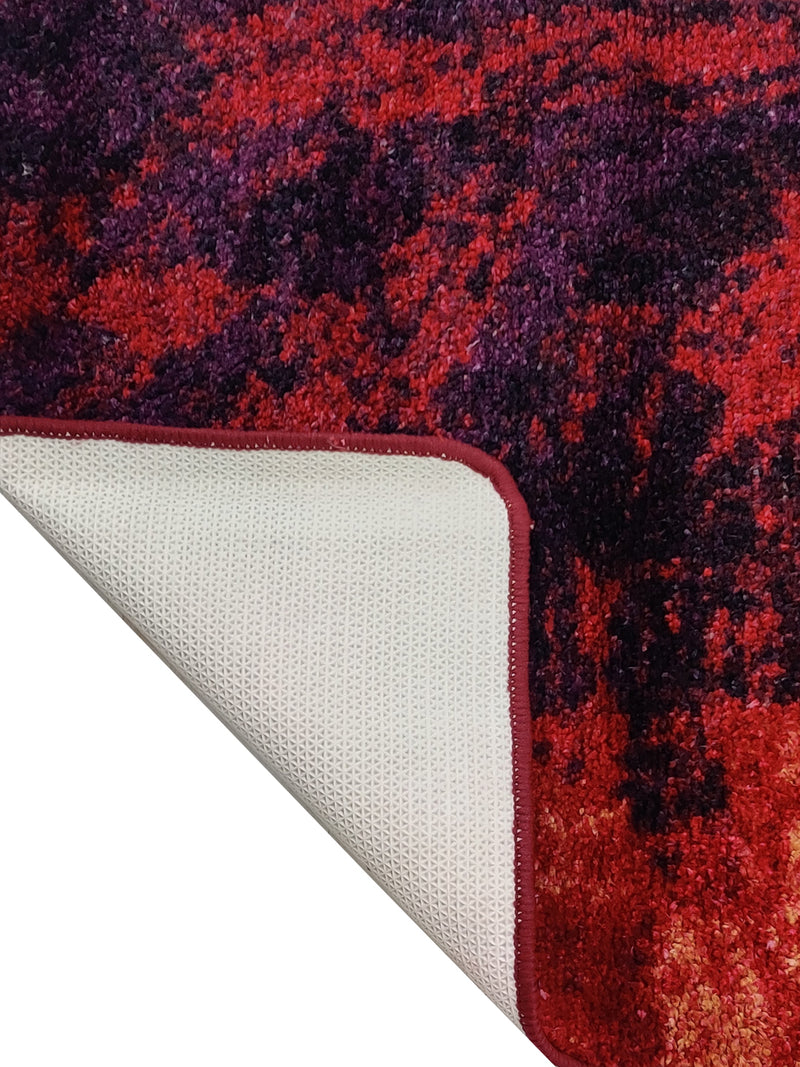 Modern Designer Printed  Carpet Area Rug With Anti Slip Backing <small> (water drop-red/beige)</small>