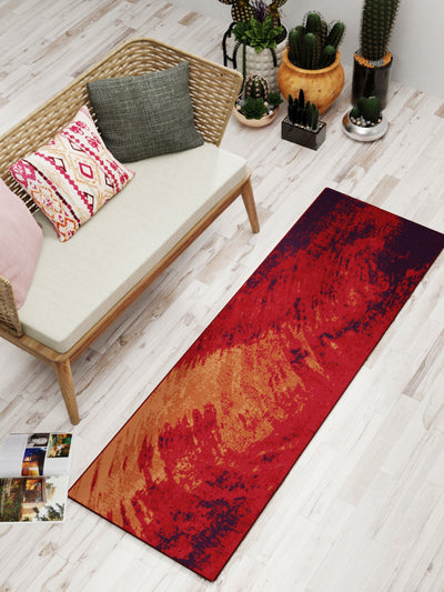 Modern Designer Printed  Carpet Area Rug With Anti Slip Backing <small> (water drop-red/beige)</small>