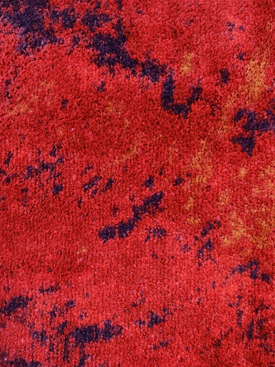 Modern Designer Printed  Carpet Area Rug With Anti Slip Backing <small> (water drop-red/beige)</small>