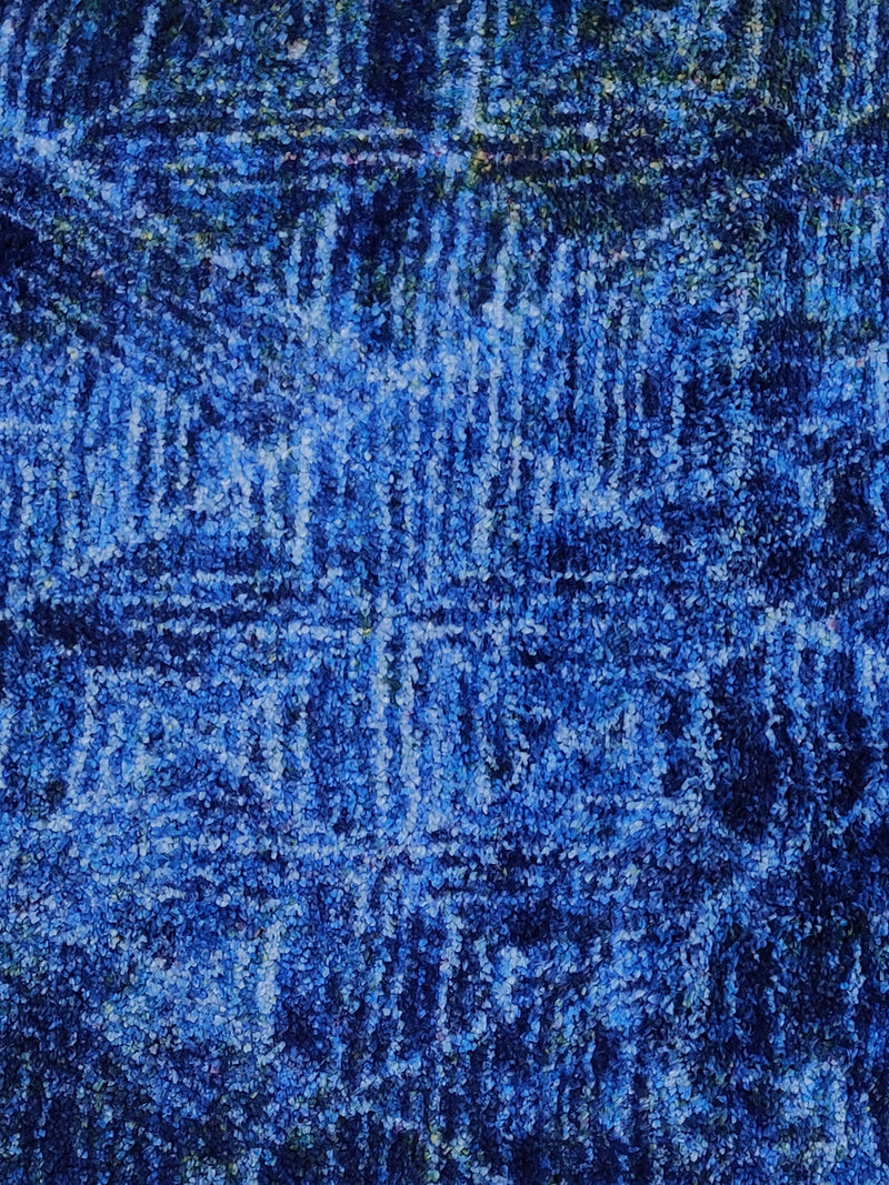 Modern Designer Printed  Carpet Area Rug With Anti Slip Backing <small> (geometric handtuft-blue dot)</small>