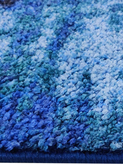 Modern Designer Printed  Carpet Area Rug With Anti Slip Backing <small> (brush stroke-blue/navy)</small>