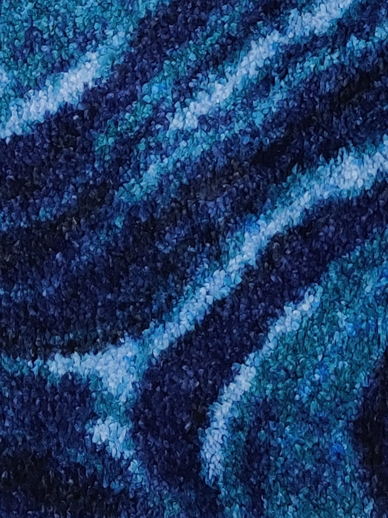 Modern Designer Printed  Carpet Area Rug With Anti Slip Backing <small> (marble pattern-blue/navy)</small>