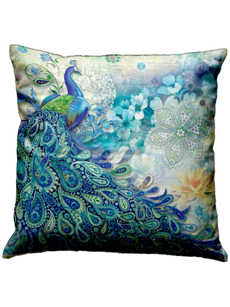 Designer Digital Printed Silky Smooth Cushion Covers <small> (animal print-blue)</small>