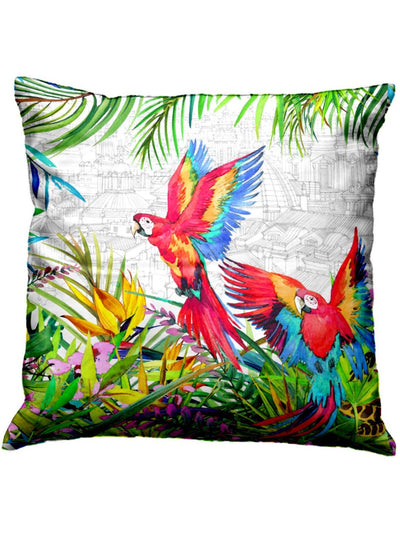 Designer Digital Printed Silky Smooth Cushion Covers <small> (animal print-red/green)</small>