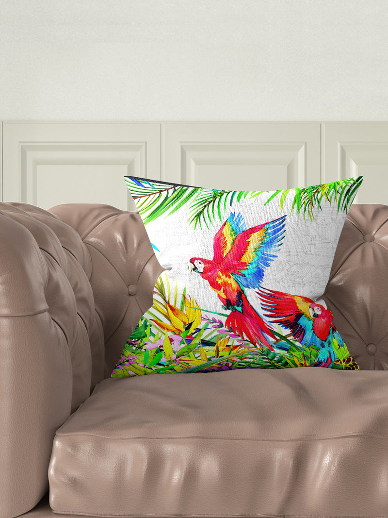 Designer Digital Printed Silky Smooth Cushion Covers <small> (animal print-red/green)</small>