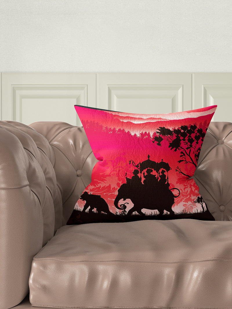 Designer Digital Printed Silky Smooth Cushion Covers <small> (animal print-red/black)</small>