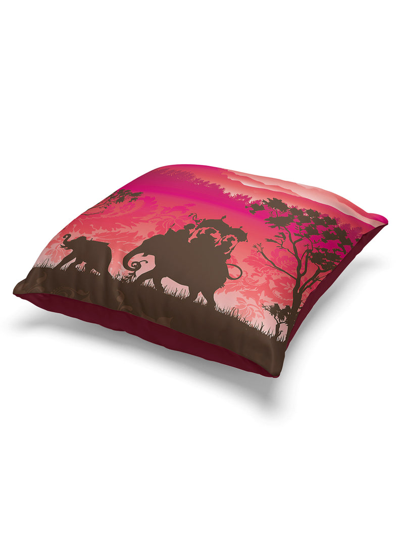 Designer Digital Printed Silky Smooth Cushion Covers <small> (animal print-red/black)</small>