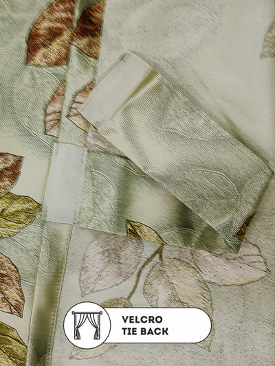 Heavy Duty Polyester Eyelet Curtain <small> (floral-sage)</small>