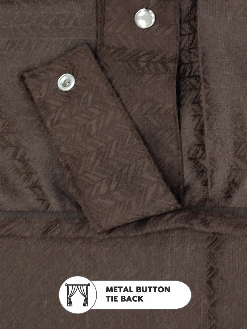 Jacquard Blackout Eyelet Curtain <small> (stripe-brown)</small>