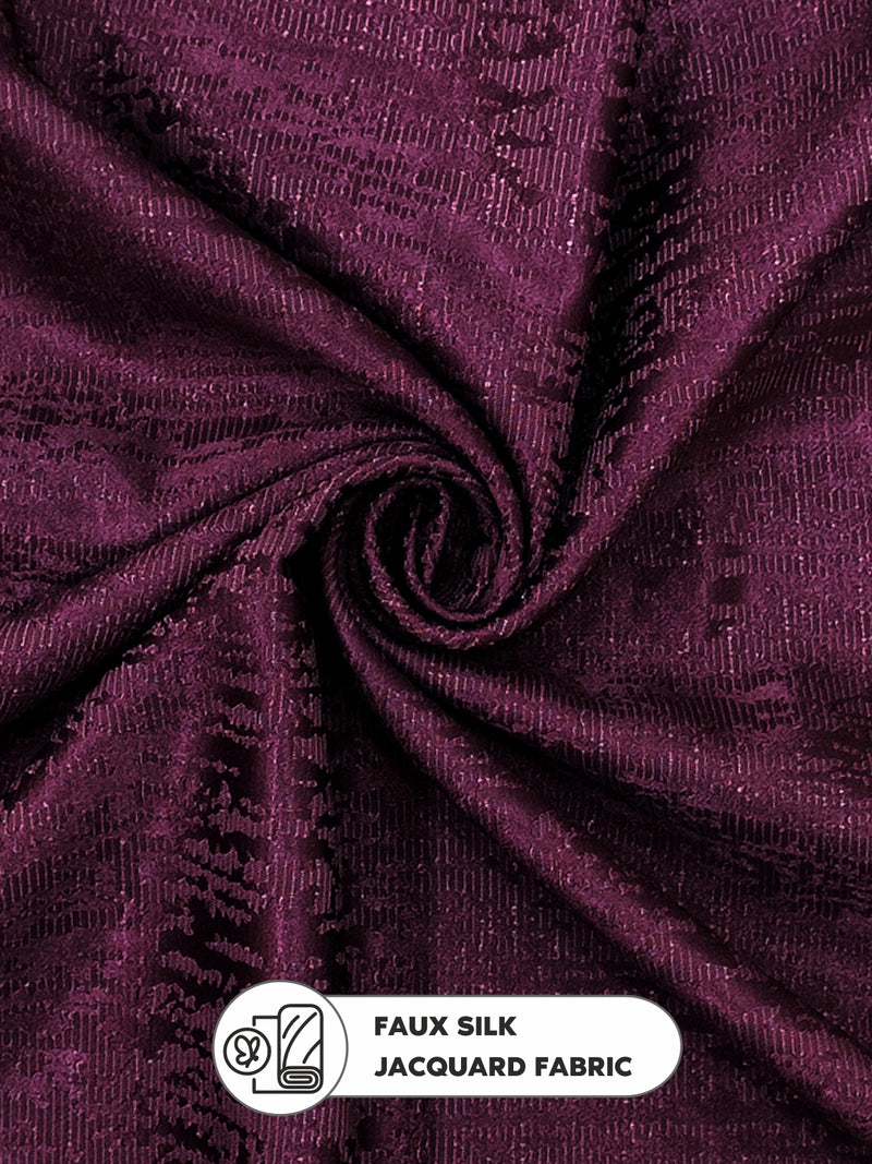 Jacquard Blackout Eyelet Curtain <small> (abstract-grape)</small>