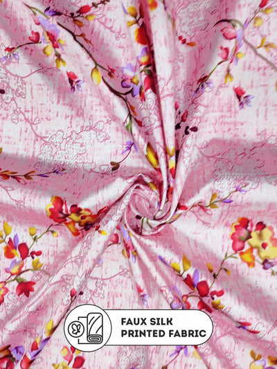 Heavy Duty Polyester Eyelet Curtain <small> (floral-baby pink)</small>