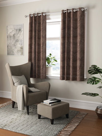 Jacquard Blackout Eyelet Curtain <small> (abstract-coffee)</small>