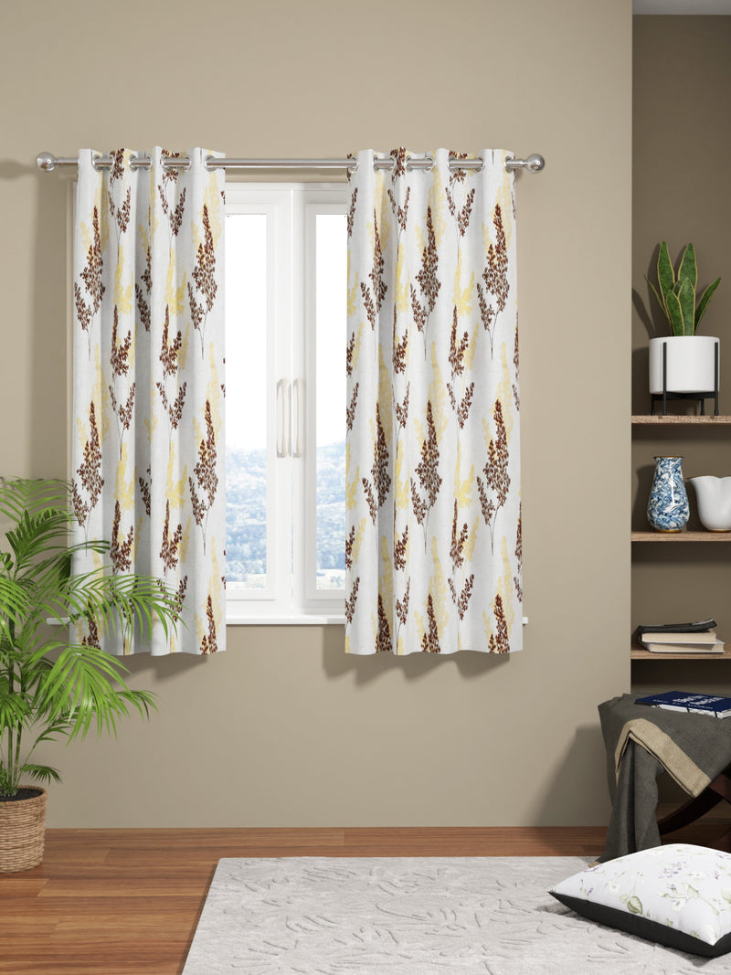 Jacquard Room Darkening Eyelet Curtain <small> (floral-brown/gold)</small>