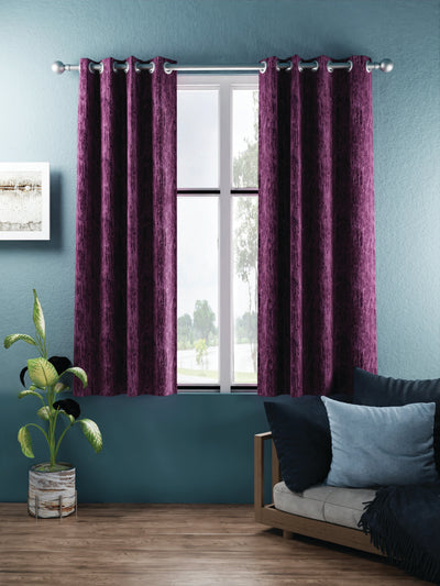 Jacquard Blackout Eyelet Curtain <small> (abstract-grape)</small>