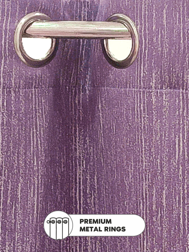 Jacquard Blackout Eyelet Curtain <small> (stripe-plum)</small>