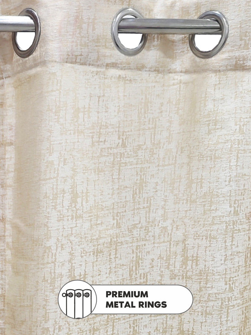 Jacquard Blackout Eyelet Curtain <small> (abstract-golden beige)</small>