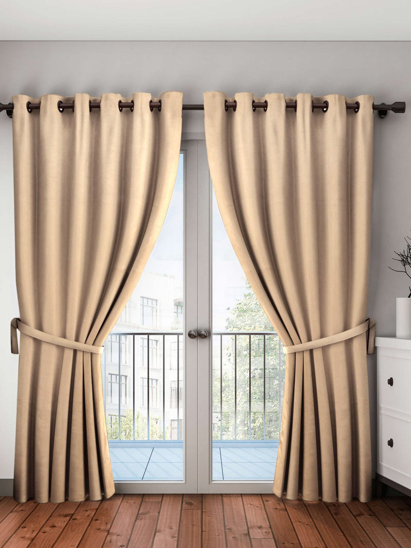 Satin Blackout Light Blocking & Soundproof Curtain <small> (plain-dk.gold)</small>