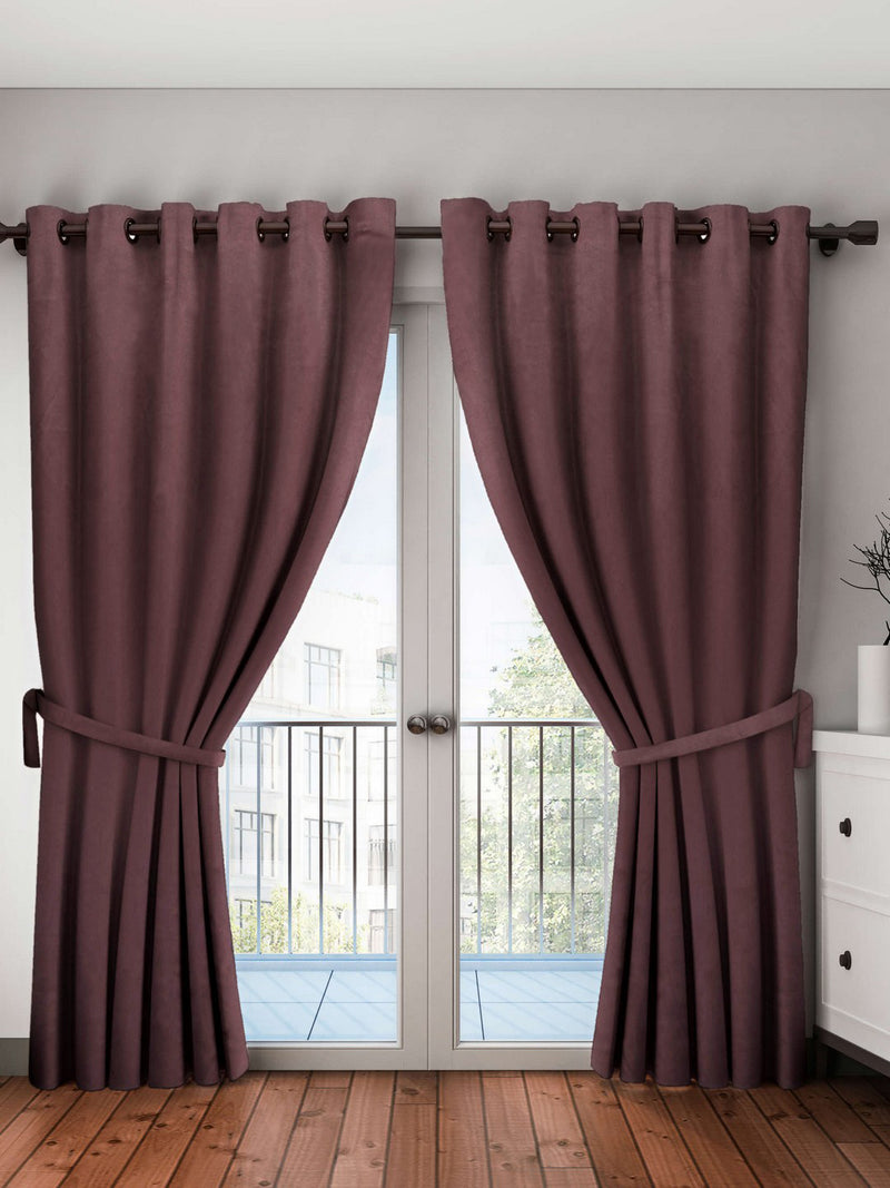 Satin Blackout Light Blocking & Soundproof Curtain <small> (plain-coffee)</small>