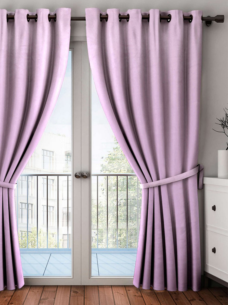 Satin Blackout Light Blocking & Soundproof Curtain <small> (plain-roseberry)</small>