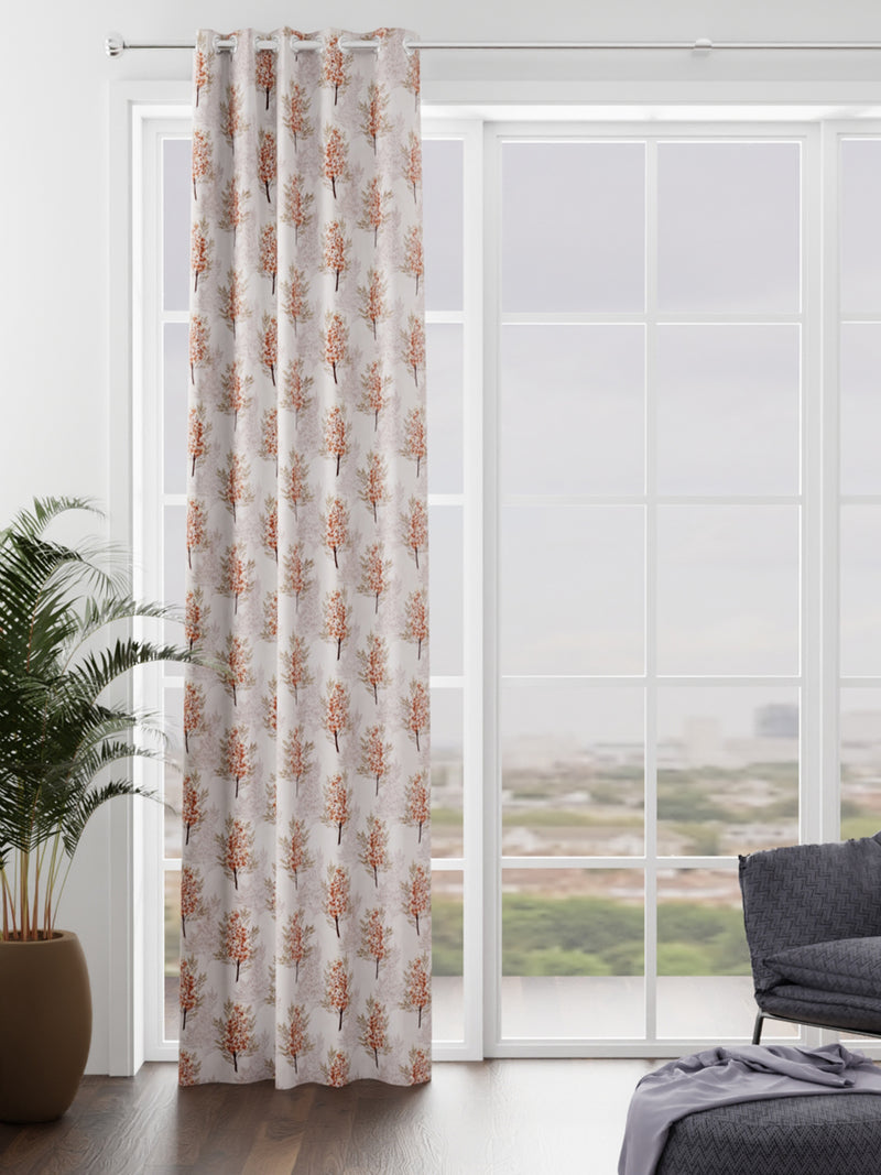 Heavy Duty Polyester Eyelet Curtain <small> (floral-caramel)</small>