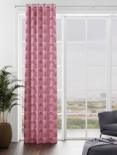 Heavy Duty Polyester Eyelet Curtain <small> (abstract-rose)</small>