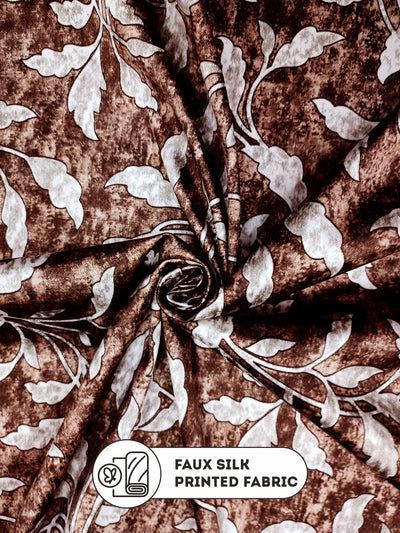 Heavy Duty Polyester Eyelet Curtain <small> (floral-dk.brown)</small>