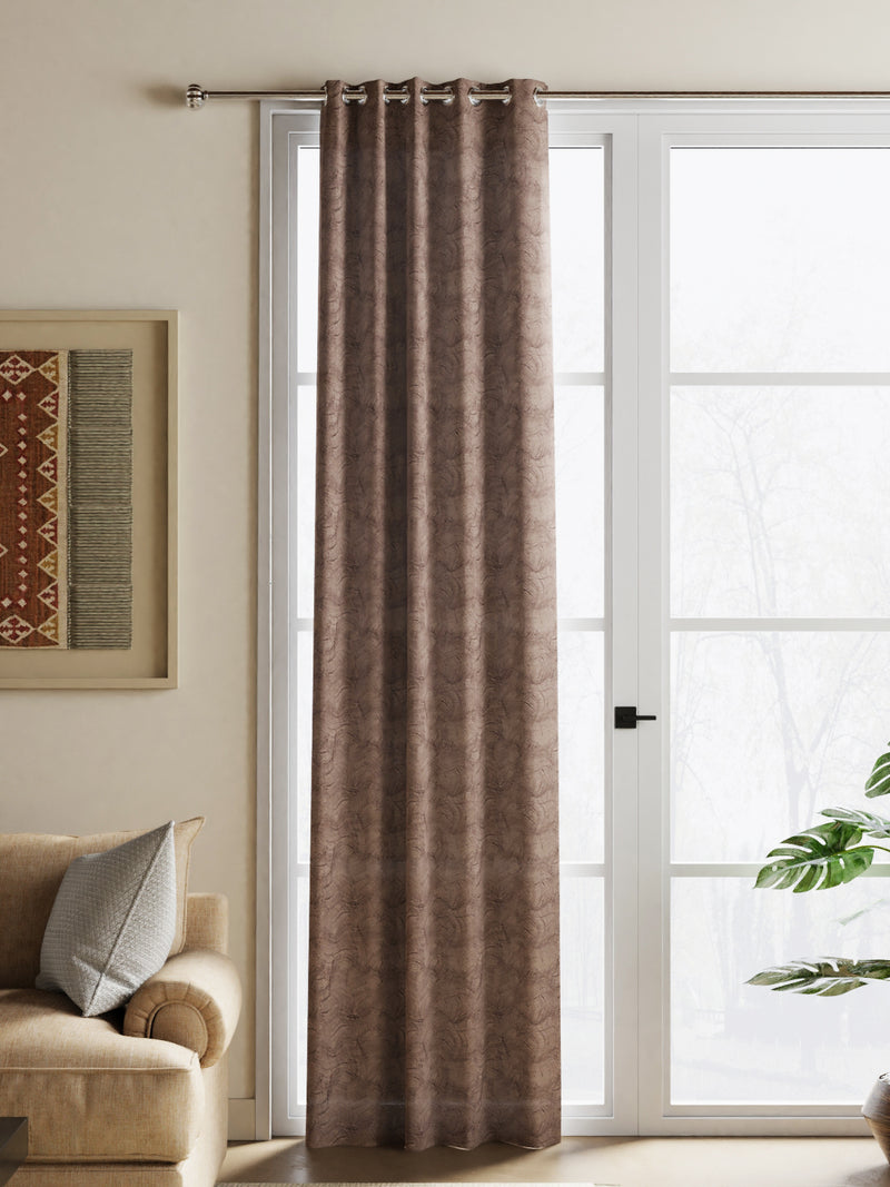 Jacquard Blackout Eyelet Curtain <small> (abstract-coffee)</small>