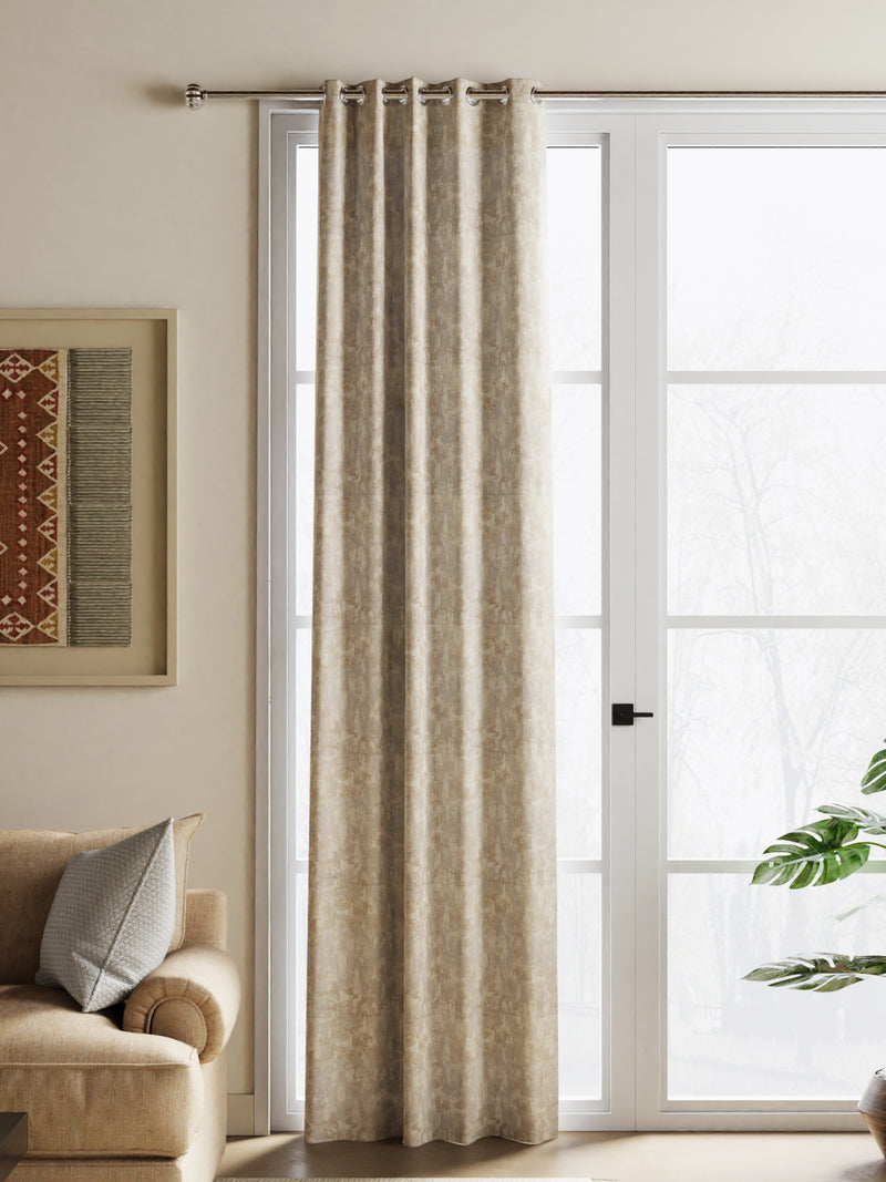 Jacquard Blackout Eyelet Curtain <small> (abstract-soft gold)</small>