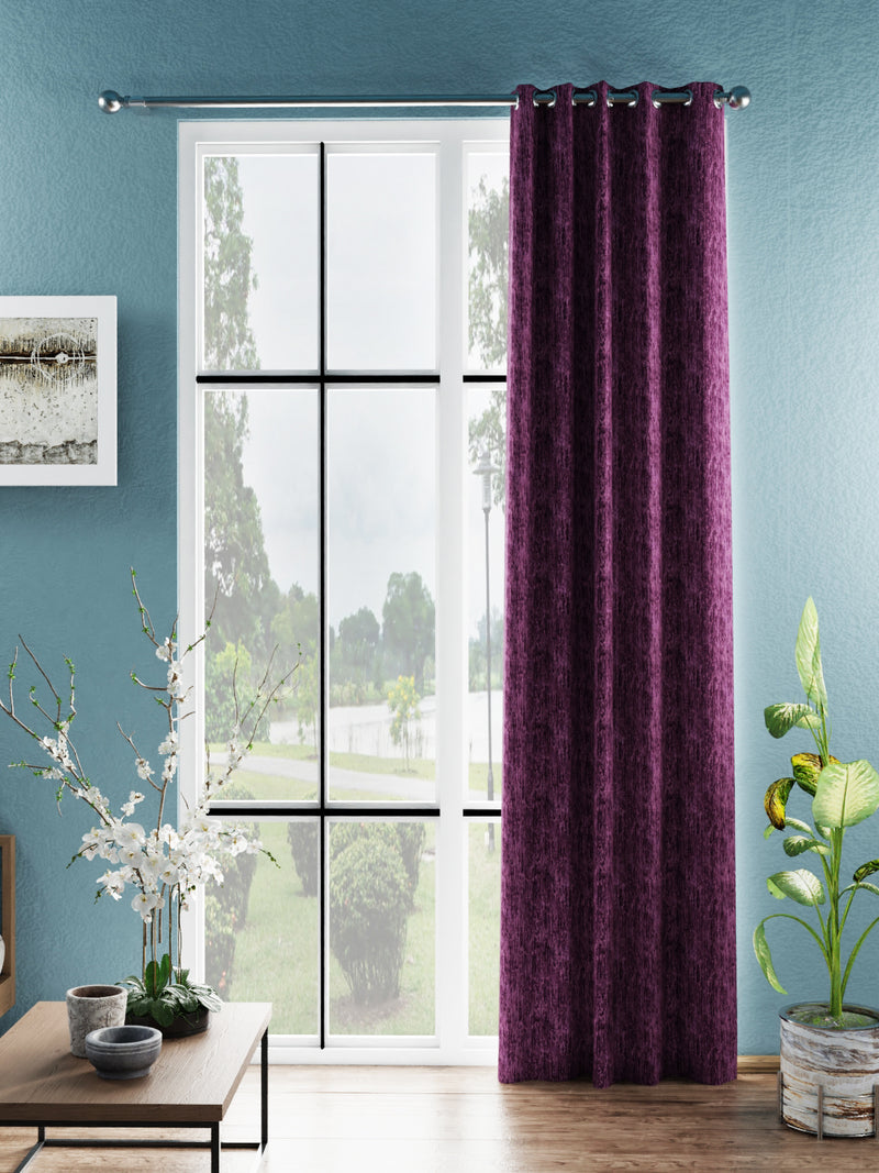 Jacquard Blackout Eyelet Curtain <small> (abstract-grape)</small>