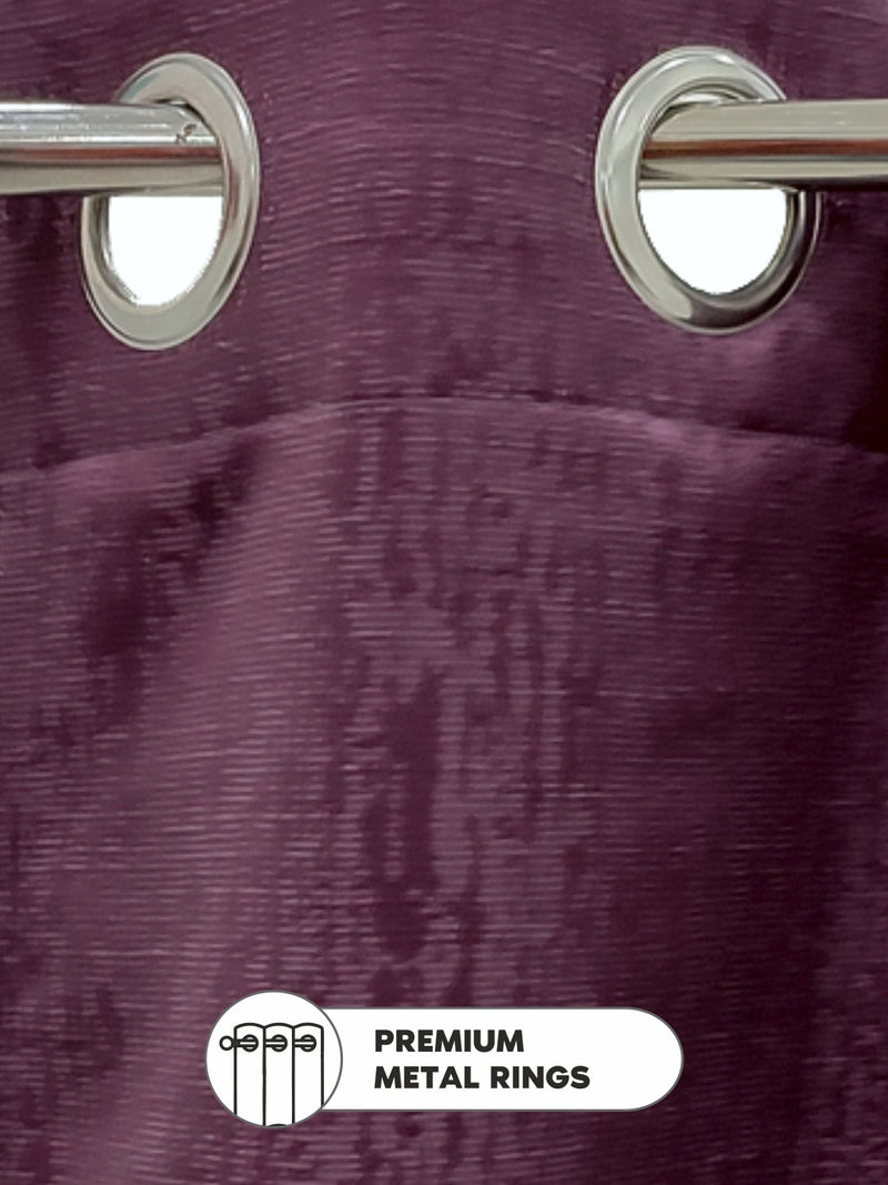 Jacquard Blackout Eyelet Curtain <small> (abstract-grape)</small>