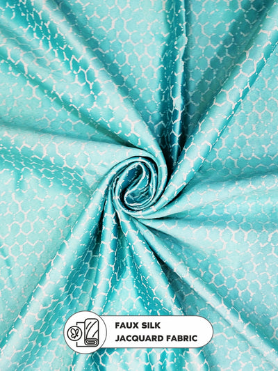 Jacquard Blackout Eyelet Curtain <small> (geometrical-sea green)</small>