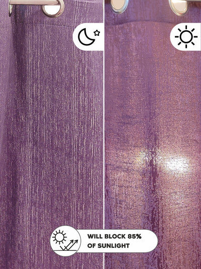 Jacquard Blackout Eyelet Curtain <small> (stripe-plum)</small>