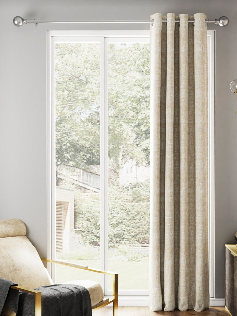 Jacquard Blackout Eyelet Curtain <small> (abstract-golden beige)</small>