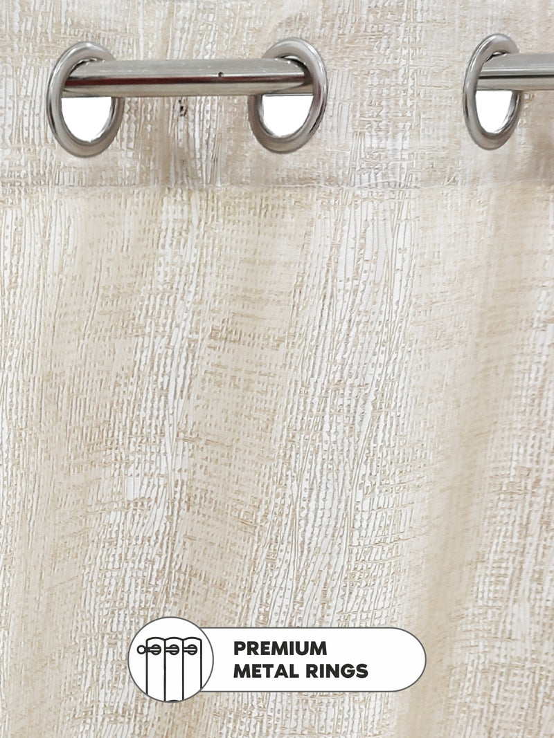 Jacquard Blackout Eyelet Curtain <small> (abstract-golden beige)</small>