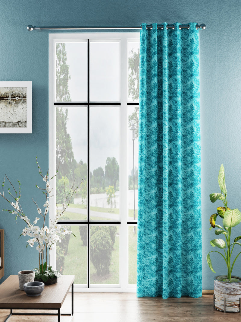 Jacquard Blackout Eyelet Curtain <small> (abstract-sea green)</small>