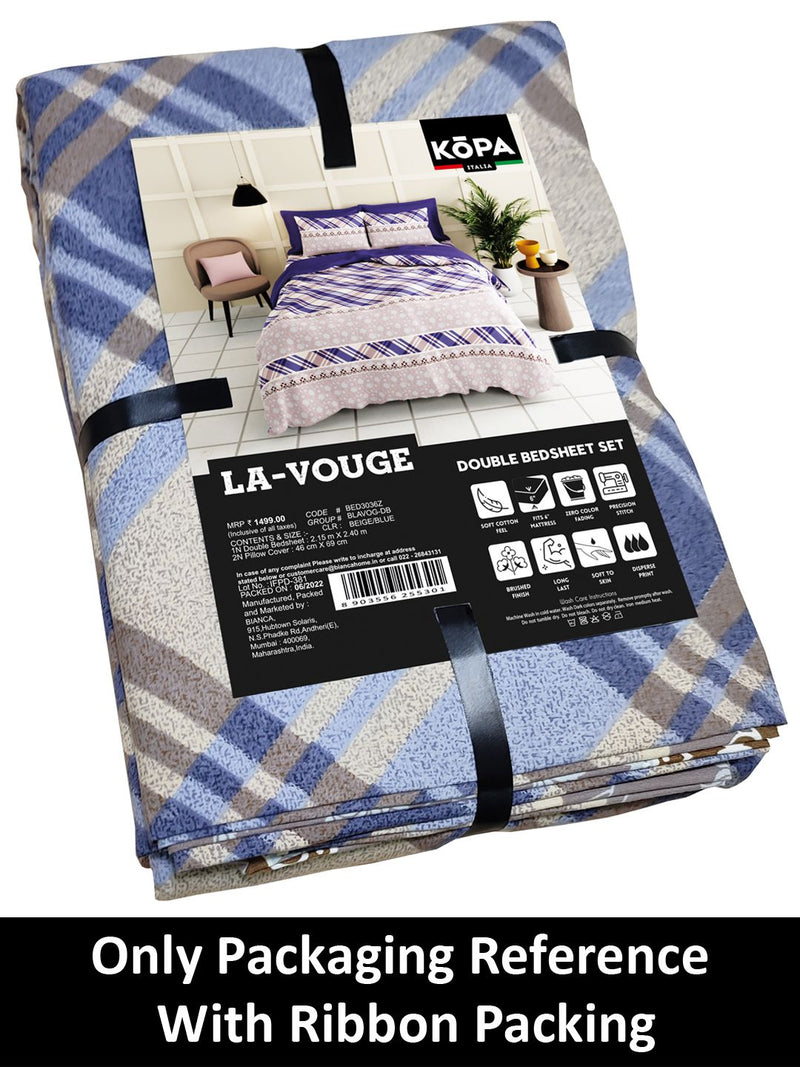 Extra Smooth Micro Double Bedsheet With 2 Pillow Covers <small> (geometric-multi)</small>