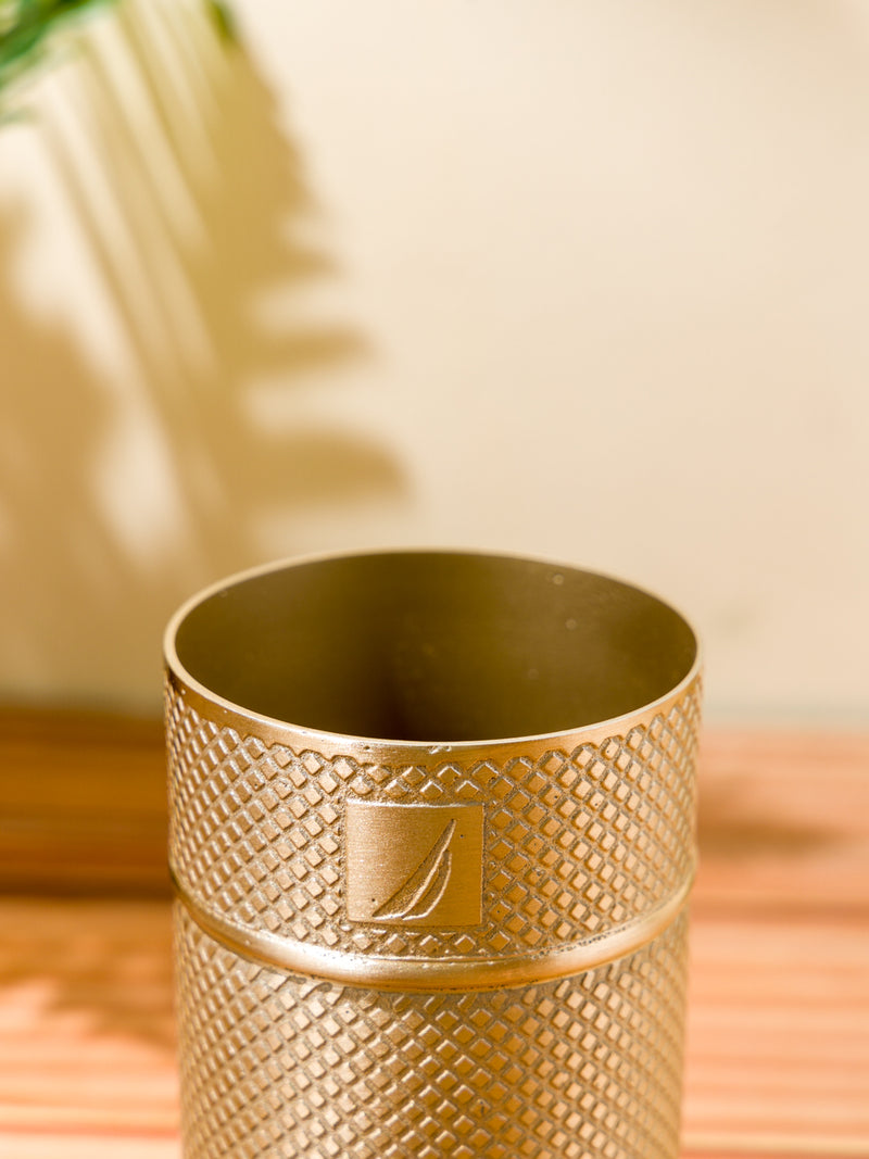 Elegant Stainless Steel Tooth Brush Holder <small> (octa etch-antq brass)</small>