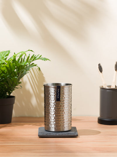 Elegant Stainless Steel Tooth Brush Holder <small> (octa etch-antq brass)</small>