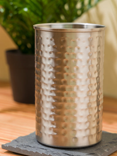 Elegant Stainless Steel Tooth Brush Holder <small> (diamond etch-soft gold)</small>