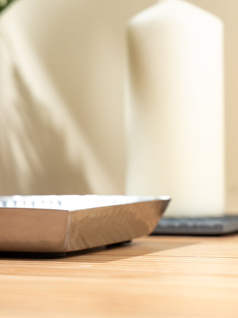 Elegant Stainless Steel Bathroom Tray <small> (hammered-matte black)</small>