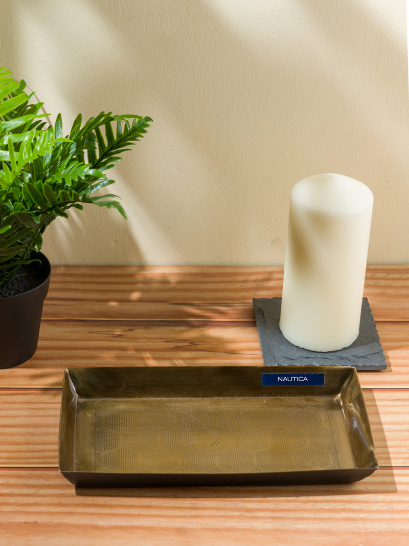 Elegant Stainless Steel Bathroom Tray <small> (waves-silver)</small>