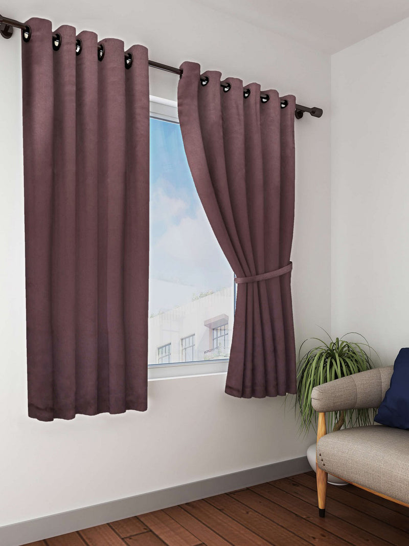 Satin Blackout Light Blocking & Soundproof Curtain <small> (plain-coffee)</small>