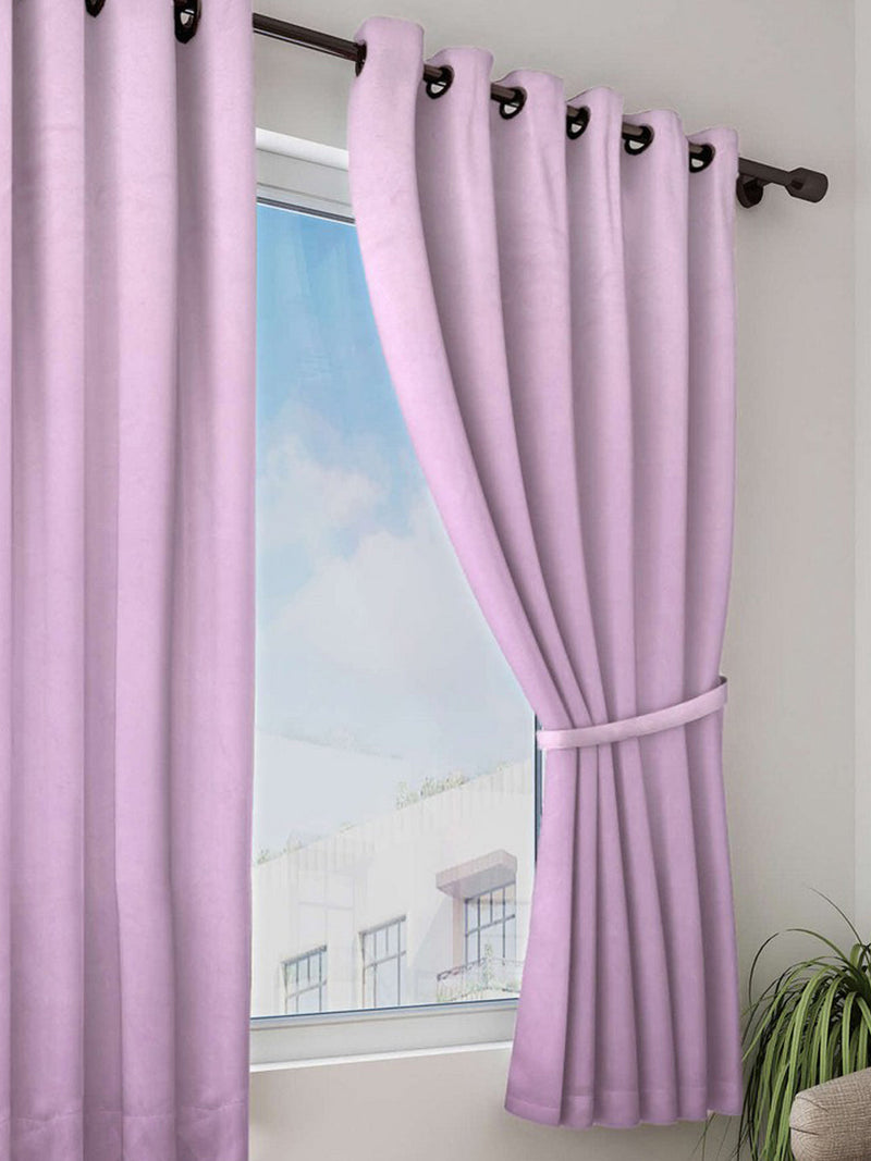 Satin Blackout Light Blocking & Soundproof Curtain <small> (plain-roseberry)</small>