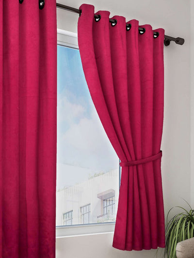 Satin Blackout Light Blocking & Soundproof Curtain <small> (plain-maroon)</small>