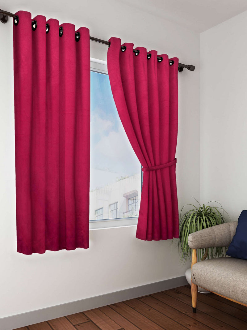 Satin Blackout Light Blocking & Soundproof Curtain <small> (plain-maroon)</small>