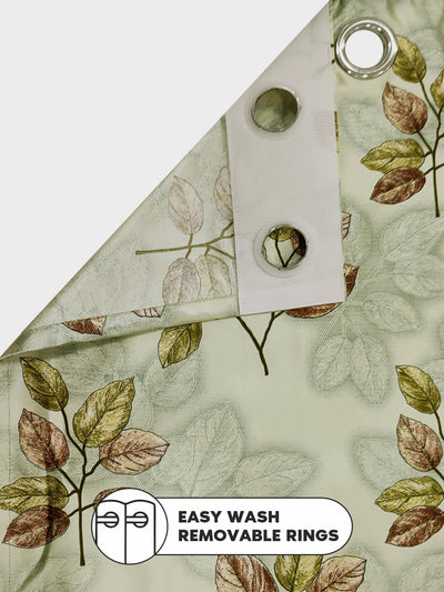 Heavy Duty Polyester Eyelet Curtain <small> (floral-sage)</small>