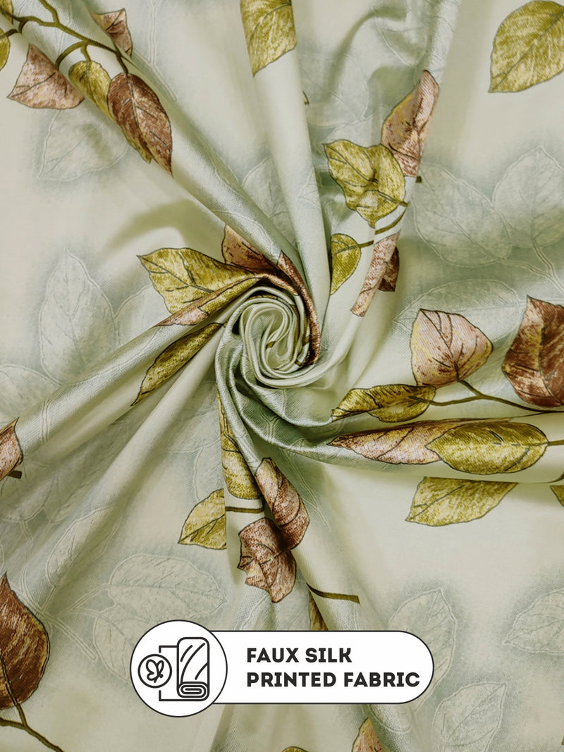 Heavy Duty Polyester Eyelet Curtain <small> (floral-sage)</small>